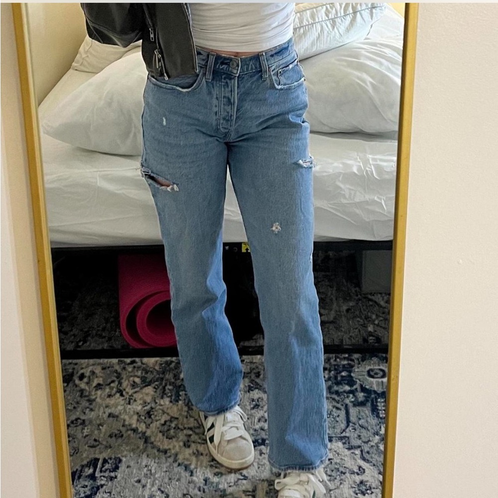 Abercrombie mid rise loose jeans